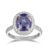 5.88 Carat Ceylon Sapphire and Diamond Ring in 18ct White Gold Hardy Brothers 