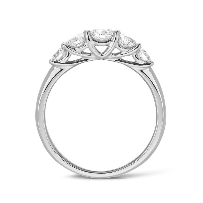 5-Stone 1.00 Carat Diamond Engagement Ring in 18ct White Gold Hardy Brothers 