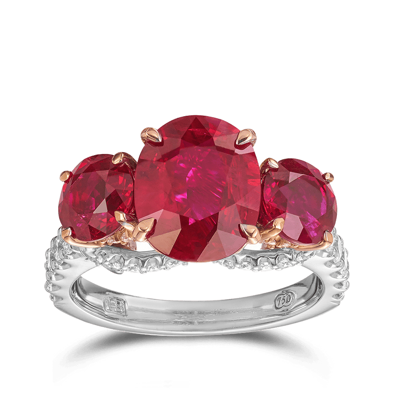 Vault 6.24 Carat Trilogy Ruby and Diamond Ring  Hardy Brothers 
