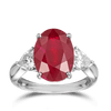 8.03ct Burmese Ruby and Heart Cut Diamond Vault Ring Hardy Brothers Jewellers