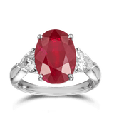 8.03ct Burmese Ruby and Heart Cut Diamond Vault Ring Hardy Brothers Jewellers