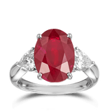 8.03ct Burmese Ruby and Heart Cut Diamond Vault Ring Hardy Brothers Jewellers