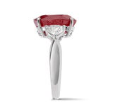 8.03ct Burmese Ruby and Heart Cut Diamond Vault Ring Hardy Brothers Jewellers