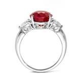 8.03ct Burmese Ruby and Heart Cut Diamond Vault Ring Hardy Brothers Jewellers