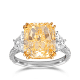 9.08ct Radiant Cut Fancy Yellow Diamond Vault Ring Hardy Brothers Jewellers