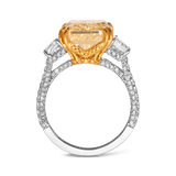 9.08ct Radiant Cut Fancy Yellow Diamond Vault Ring Hardy Brothers Jewellers