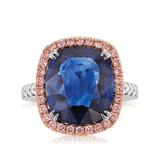 Vault 9.50 Carat Madagascar Sapphire and Pink Diamond Ring Hardy Brothers 