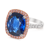 Vault 9.50 Carat Madagascar Sapphire and Pink Diamond Ring Hardy Brothers 