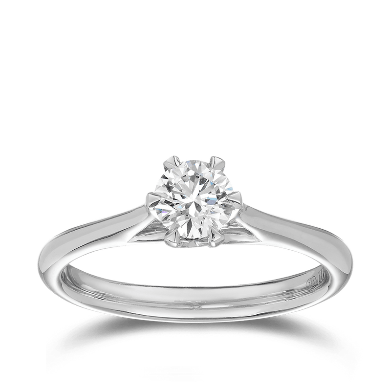 Amora 0.50 Carat Diamond Solitaire Engagement Ring in 18ct White Gold Hardy Brothers