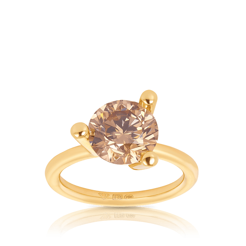 Argyle Fancy Brown diamond tri-claw ring with matching band Hardy Brothers Jewellers