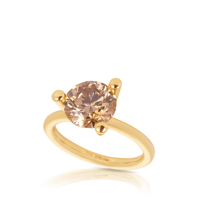 Argyle Fancy Brown diamond tri-claw ring with matching band Hardy Brothers Jewellers