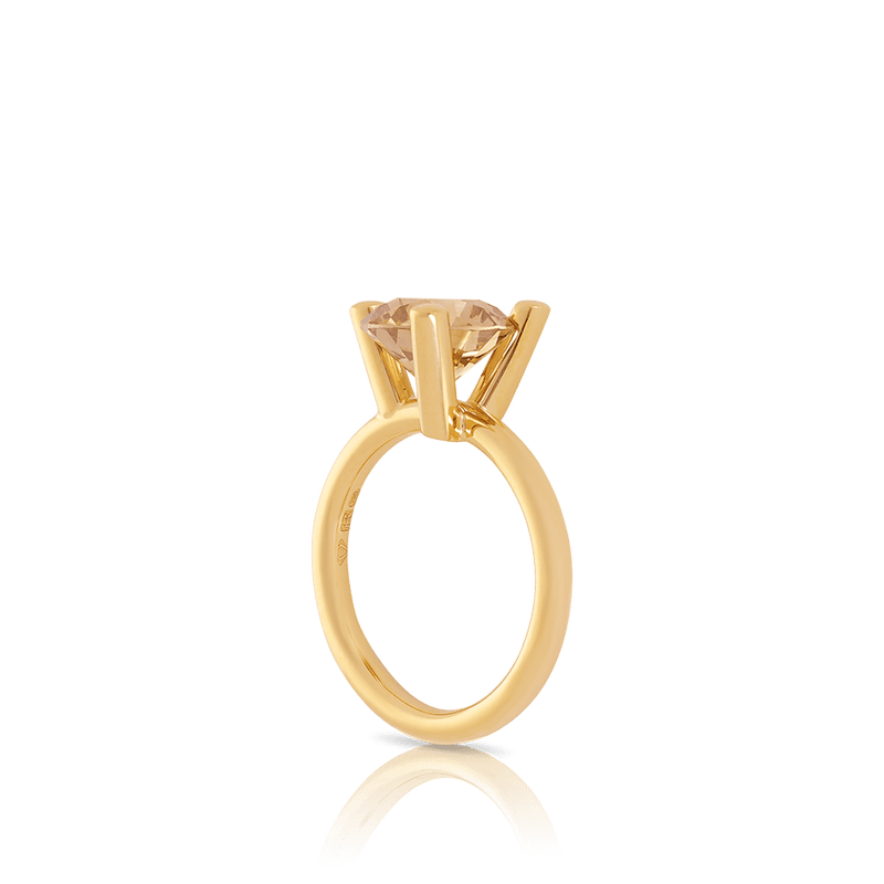 Argyle Fancy Brown diamond tri-claw ring with matching band Hardy Brothers Jewellers