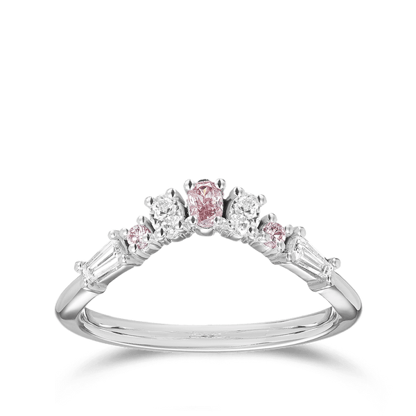 Argyle Pink Diamond and Baguette and Oval Cut White Diamond Fancy Band Hardy Brothers Jewellers