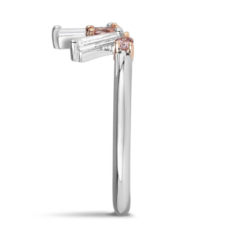 Argyle Pink Diamond and Tapered Baguette Cut White Diamond Fancy Band Hardy Brothers Jewellers