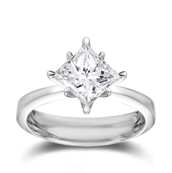 Celestial 2.15 Carat Princess Cut Engagement Ring in 18ct White Gold Hardy Brothers
