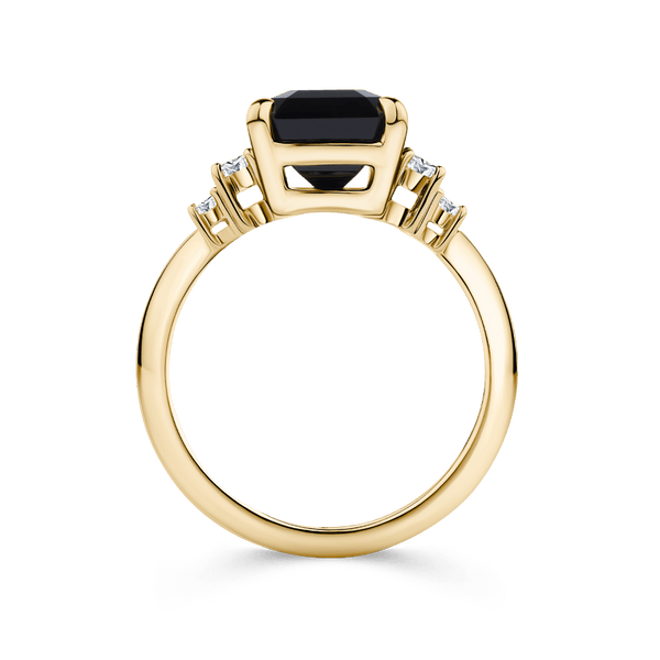 Indicolite and Diamond Ring in 18ct Yellow Gold Hardy Brothers Jewellers