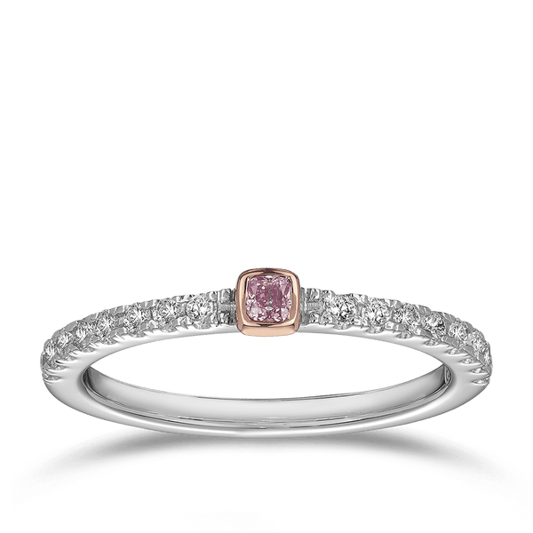 Kimberley Cushion Argyle Pink Diamond Stacker Hardy Brothers Jewellers
