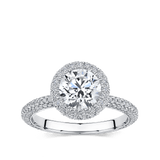 Raffiné 1.50 Carat Halo Engagement Ring in 18ct White Gold Hardy Brothers 