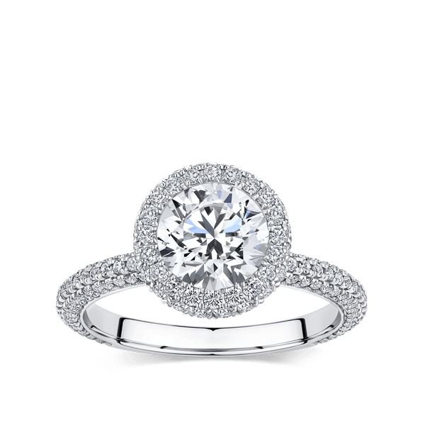 Raffiné 1.50 Carat Halo Engagement Ring in 18ct White Gold Hardy Brothers 