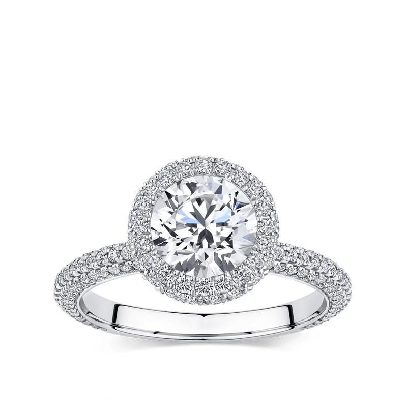 Raffin 1.50 Carat Halo Engagement Ring in 18ct White Gold