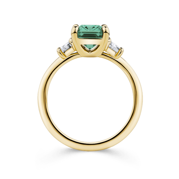Neon Lagoon Tourmaline and Diamond Ring in 18ct Yellow Gold Hardy Brothers 