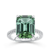 Neon Mint Tourmaline and Diamond Ring in 18ct White Gold Hardy Brothers 