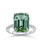 Neon Mint Tourmaline and Diamond Ring in 18ct White Gold Hardy Brothers 