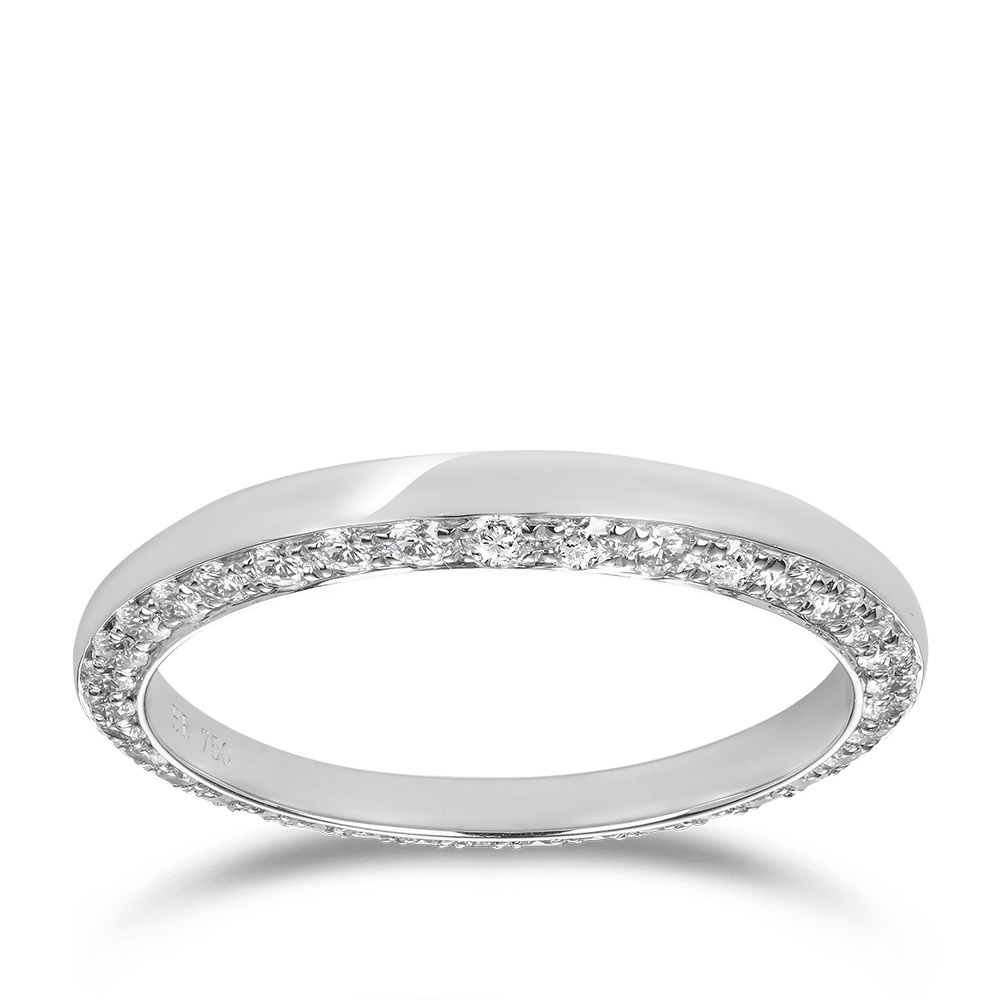 Paeonia 0.45ct Full Circle Diamond Wedding Ring in 18ct White Gold Hardy Brothers Jewellers