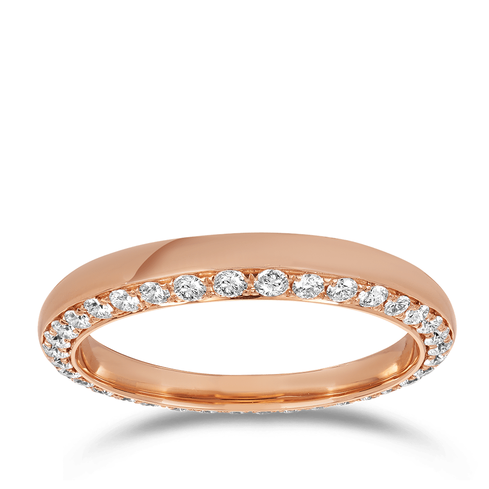 Paeonia 0.45ct Full Circle Diamond Wedding Ring in 18ct Rose Gold Hardy Brothers Jewellers