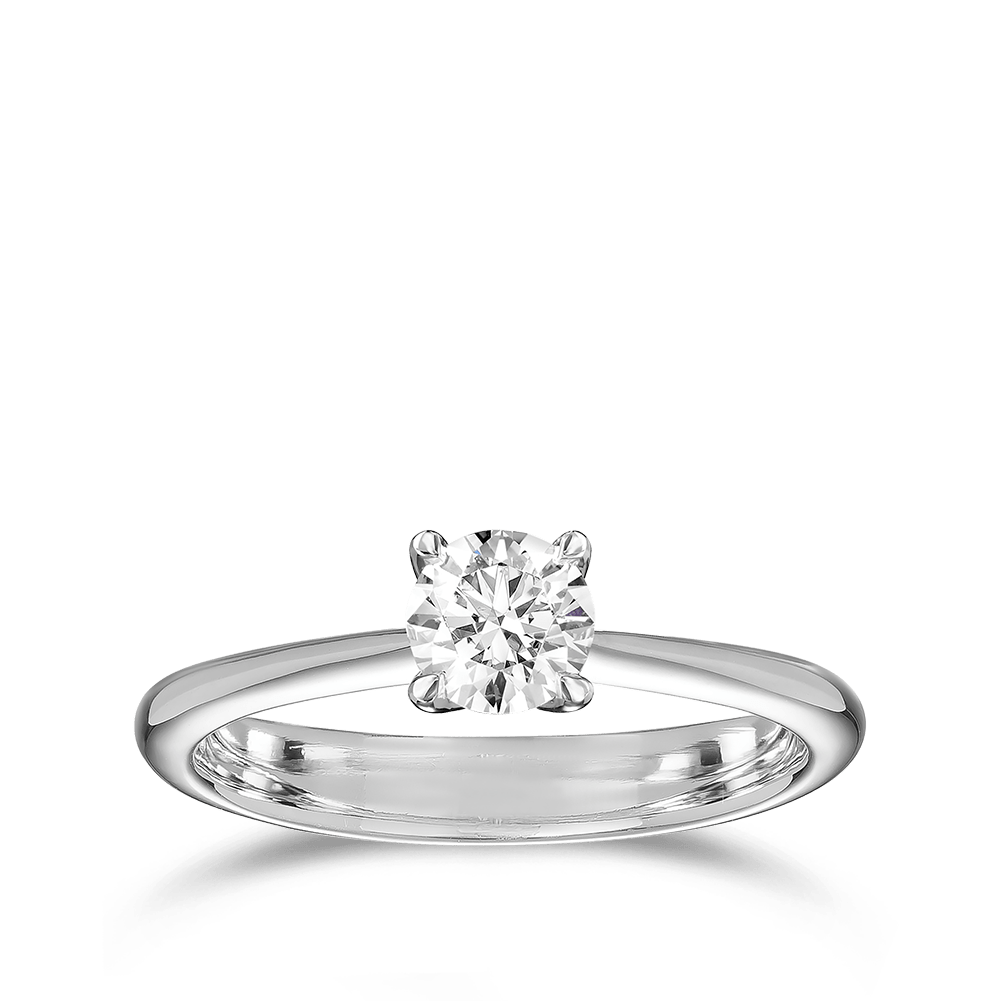 Paeonia 0.50 Carat Diamond Solitaire Engagement Ring in 18ct White Gold Hardy Brothers