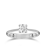 Paeonia 0.50 Carat Diamond Solitaire Engagement Ring in 18ct White Gold Hardy Brothers
