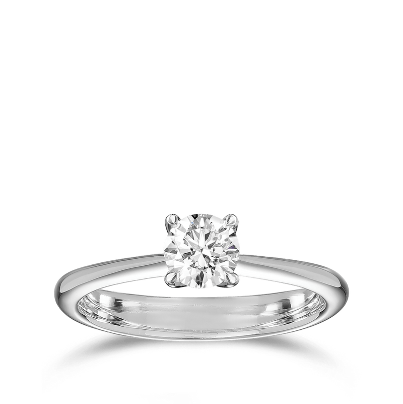 Paeonia 0.50 Carat Diamond Solitaire Engagement Ring in 18ct White Gold Hardy Brothers