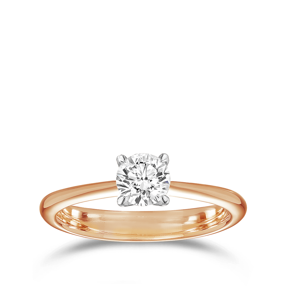 Paeonia 0.70 Carat Diamond Solitaire Engagement Ring in 18ct Rose Gold Hardy Brothers