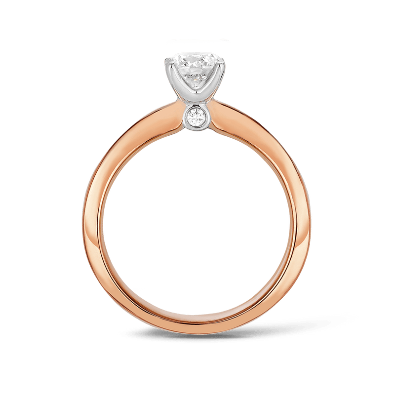 Paeonia 0.70 Carat Diamond Solitaire Engagement Ring in 18ct Rose Gold Hardy Brothers