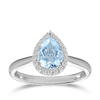 Pear Cut Aquamarine and Diamond Halo Ring Hardy Brothers Jewellers