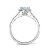 Pear Cut Aquamarine and Diamond Halo Ring Hardy Brothers Jewellers