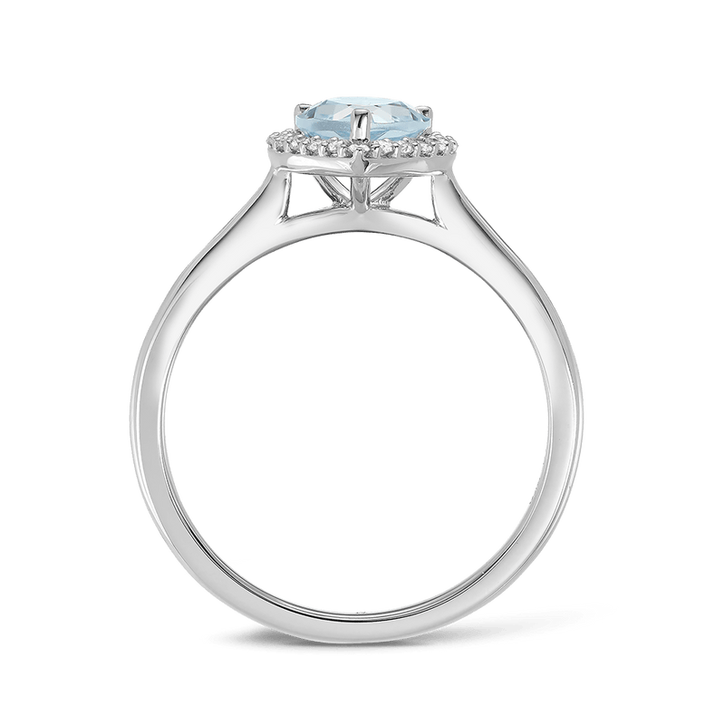 Pear Cut Aquamarine and Diamond Halo Ring Hardy Brothers Jewellers