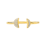 Phase Double Crescent Diamond Ring in 14ct Yellow Gold Hardy Brothers Jewellers