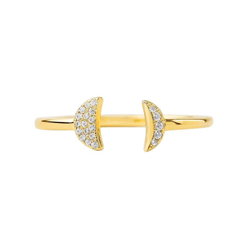 Phase Double Crescent Diamond Ring in 14ct Yellow Gold Hardy Brothers Jewellers