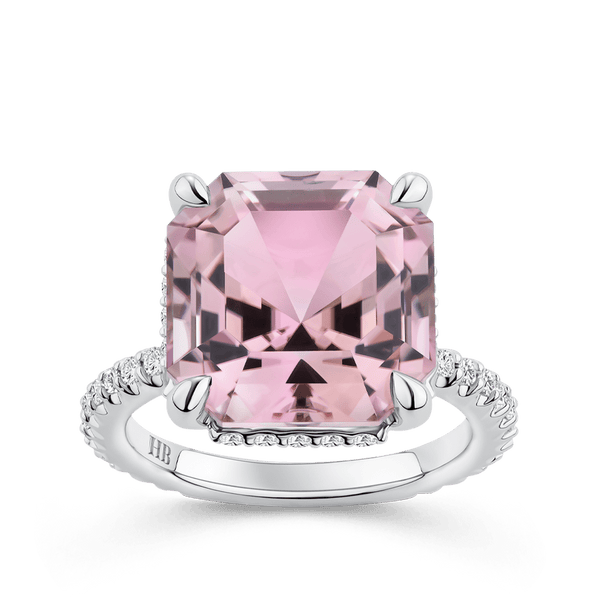 Pink Bi-Colour Tourmaline and Diamond Ring in 18ct White Gold Hardy Brothers 