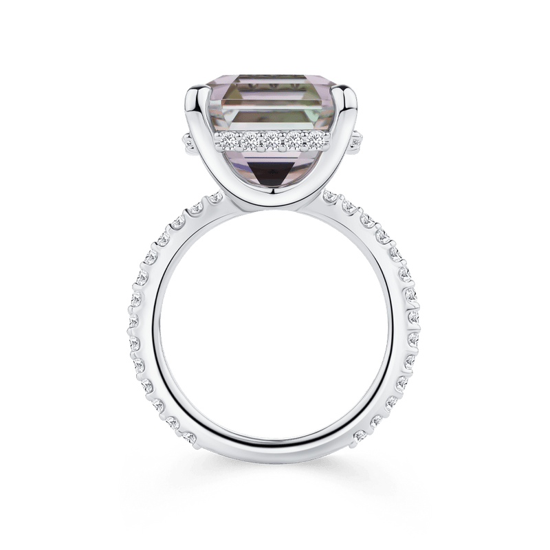 Pink Bi-Colour Tourmaline and Diamond Ring in 18ct White Gold Hardy Brothers 