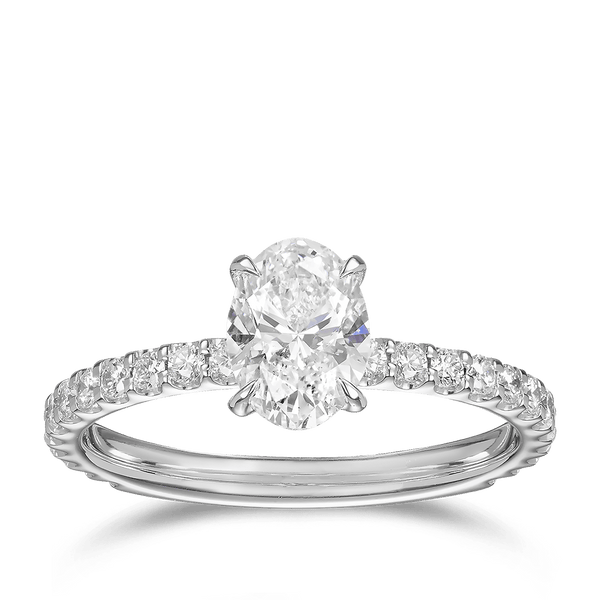 Quintessential 1.00 Carat Oval Solitaire Engagement Ring in 18ct White Gold Hardy Brothers 