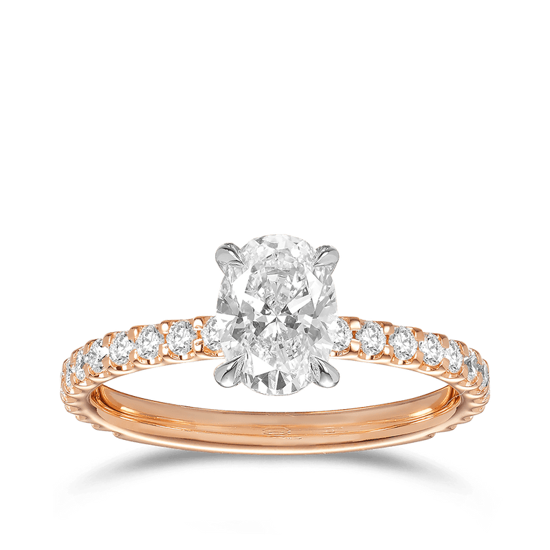 Quintessential 1.00 Carat Oval Solitaire Engagement Ring in 18ct Rose Gold Hardy Brothers 