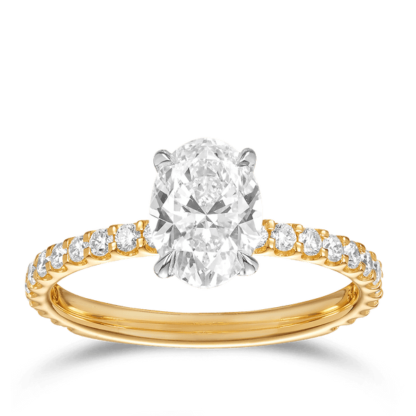 Quintessential 1.50 Carat Oval Diamond Engagement Ring in 18ct Yellow Gold Hardy Brothers 