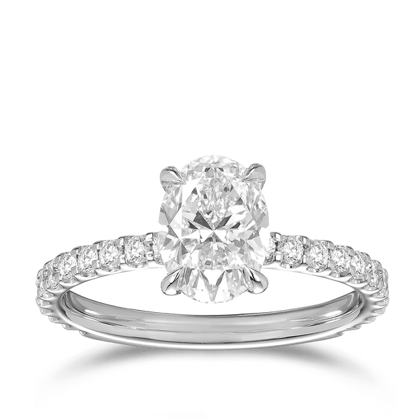 Quintessential 1.50 Carat Oval Solitaire Engagement Ring in 18ct White Gold Hardy Brothers 