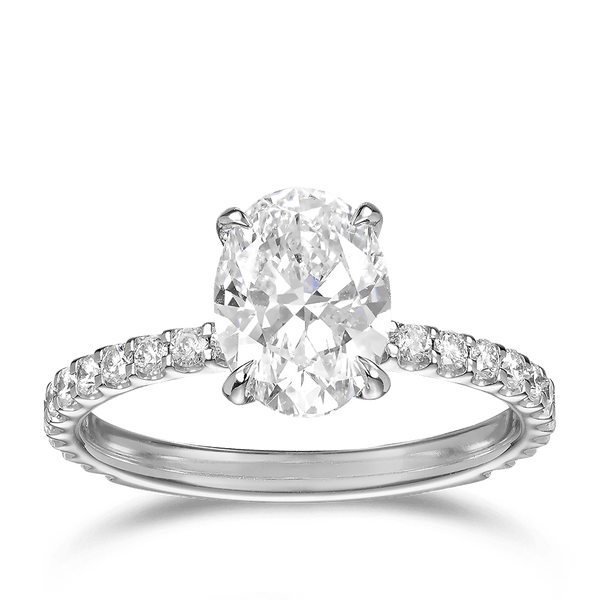 Quintessential 2.00 Carat Oval Solitaire Engagement Ring in 18ct White Gold Hardy Brothers 