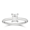 Raffiné 1.00 Carat Emerald Cut Diamond Solitaire Engagement Ring in 18ct White Gold Hardy Brothers 