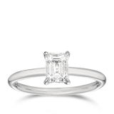 Raffiné 1.00 Carat Emerald Cut Diamond Solitaire Engagement Ring in 18ct White Gold Hardy Brothers 