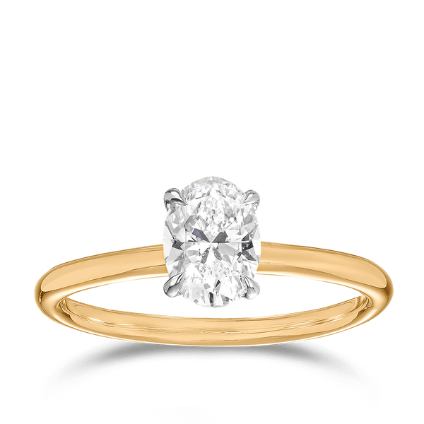 Raffiné 1.00 Carat Oval Soitaire Engagement Ring in 18ct Yellow Gold Hardy Brothers 