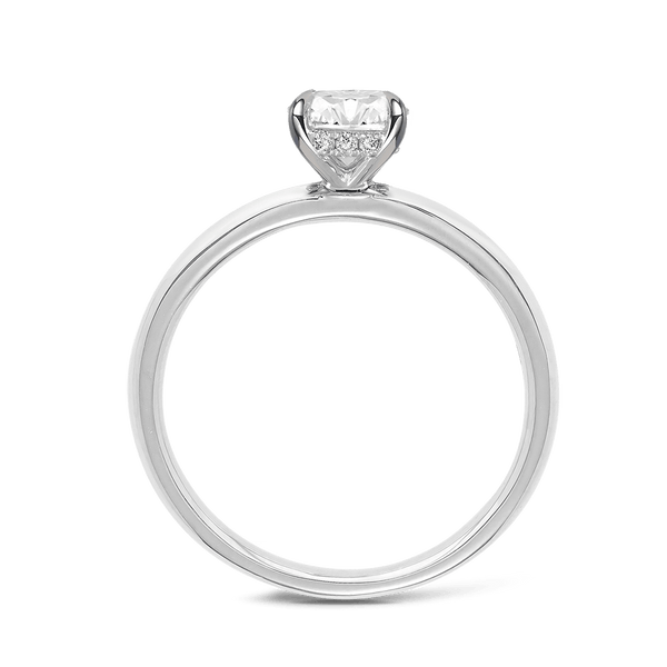 Raffiné 1.00 Carat Oval Solitaire Engagement Ring in 18ct White Gold Hardy Brothers